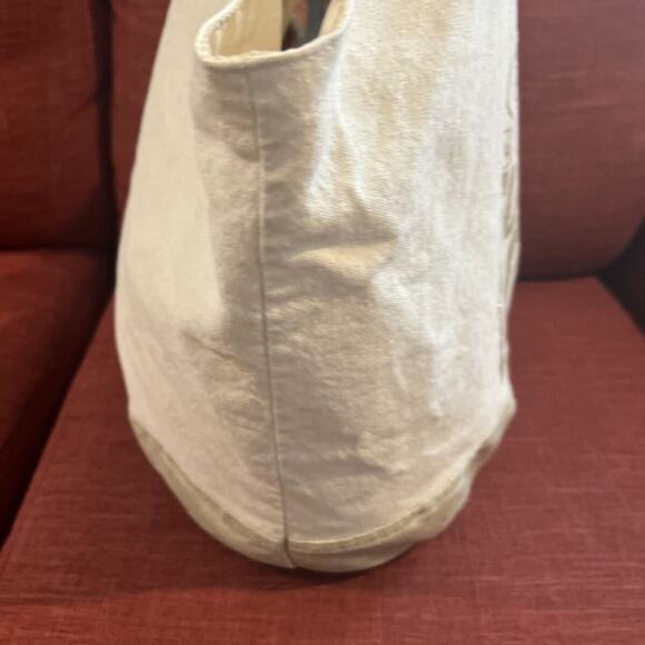 Victorias Secret Sparkle Glitter Summer Love CanvasTote Bag Weekender Gold Cream - Picture 6 of 9